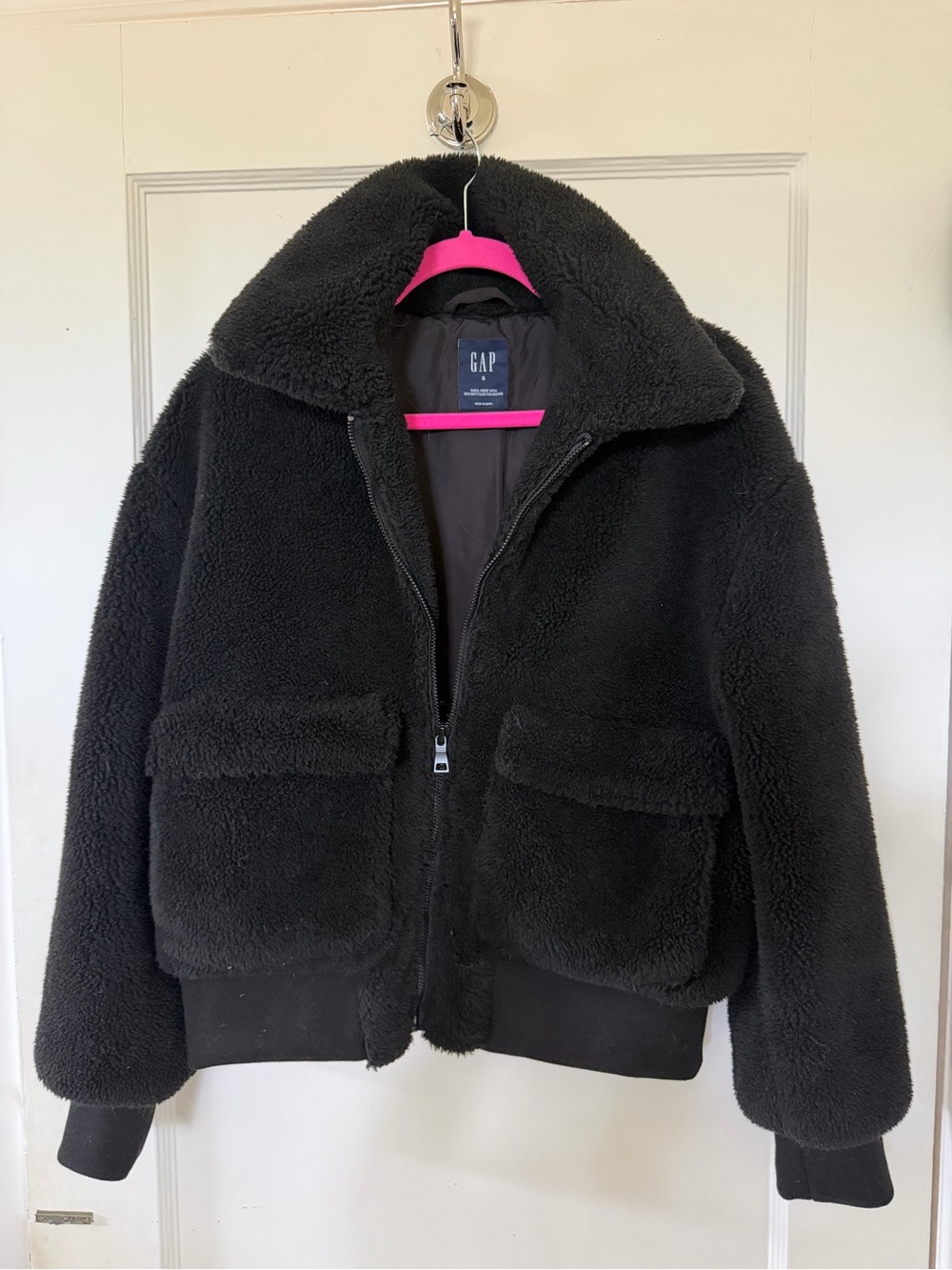 GAP Black Sherpa Zip-Up Jacket